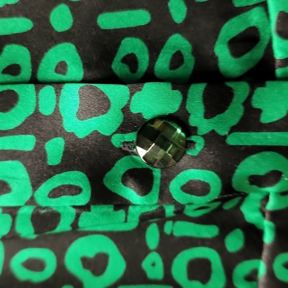 Victor Alfaro Emerald green 100% silk top size 10 wizard of oz - Picture 4 of 11